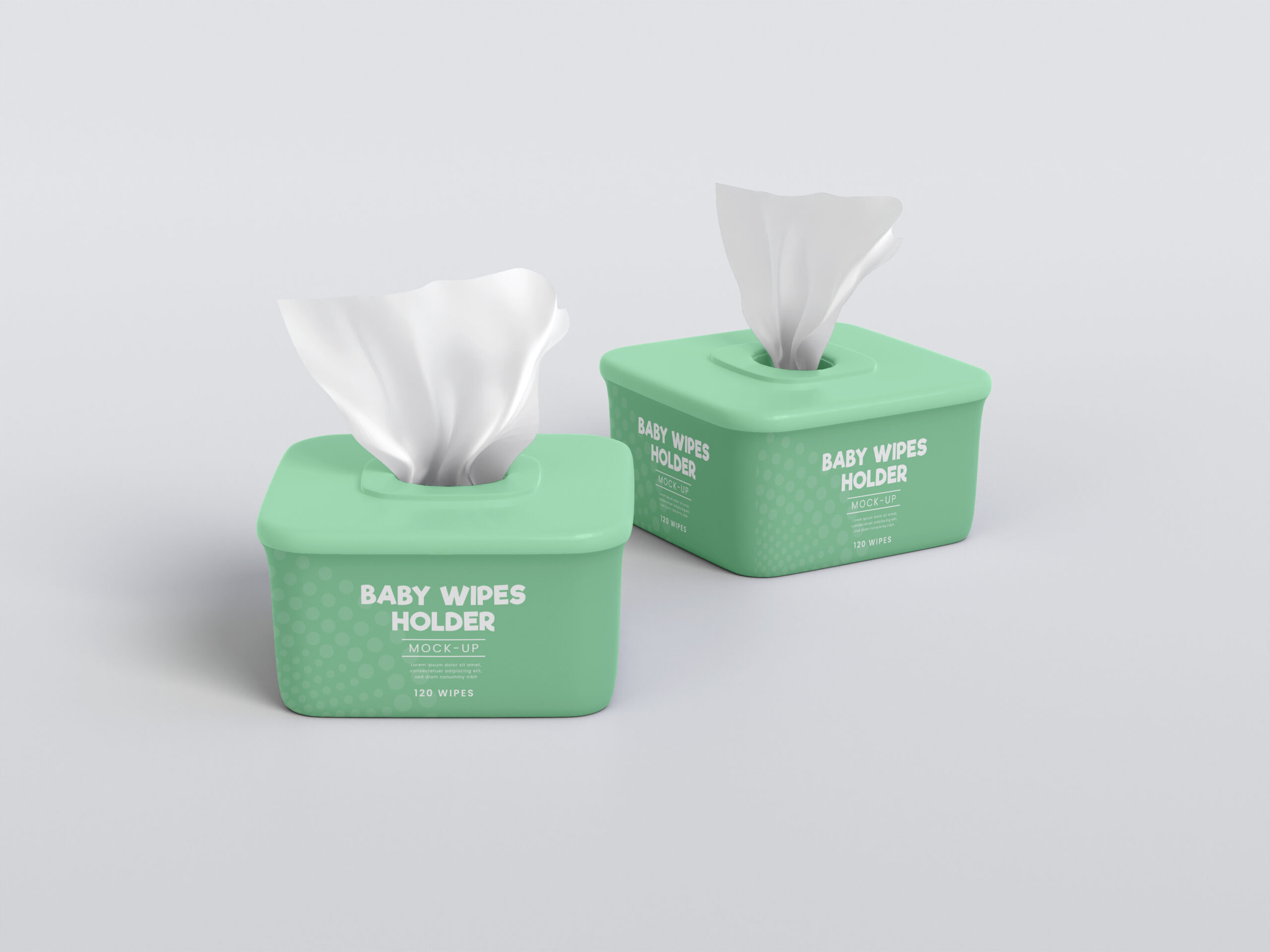 Baby Wipes Box Packaging Mockup