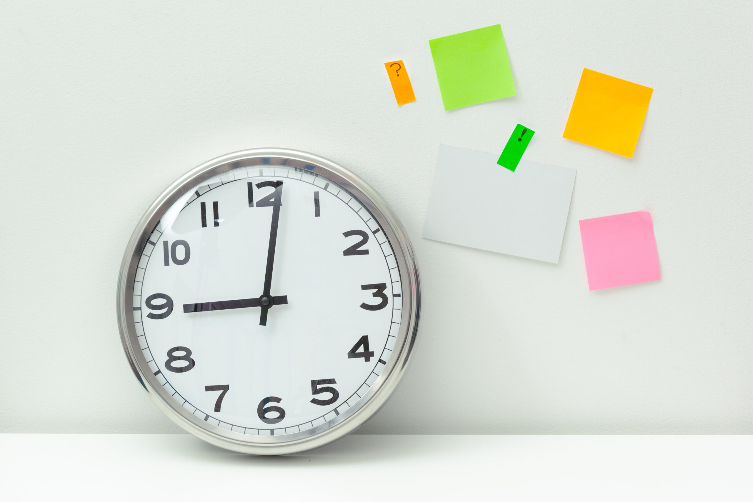 Clock at an office table