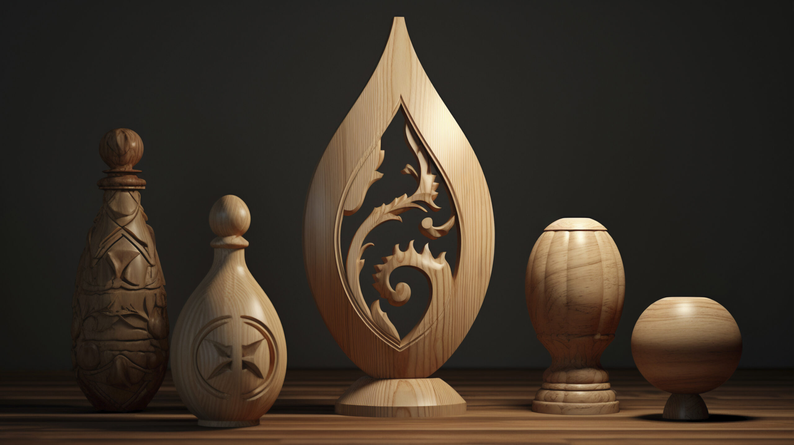 handcrafted-wooden-decorative-vases
