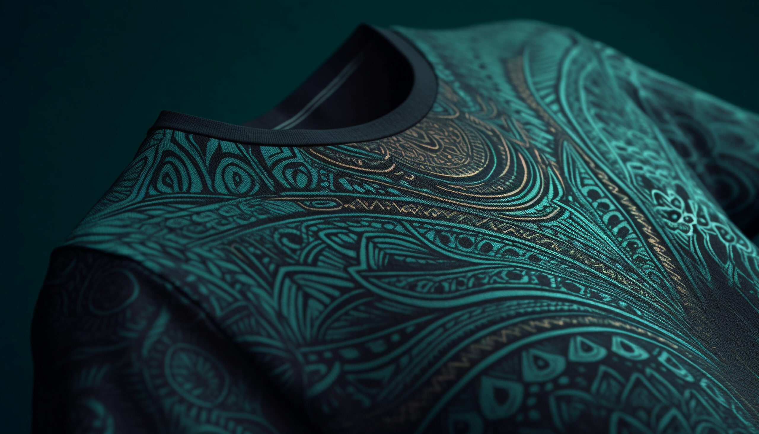 Ornate silk dress showcases indigenous culture beauty generated by artificial intelligence